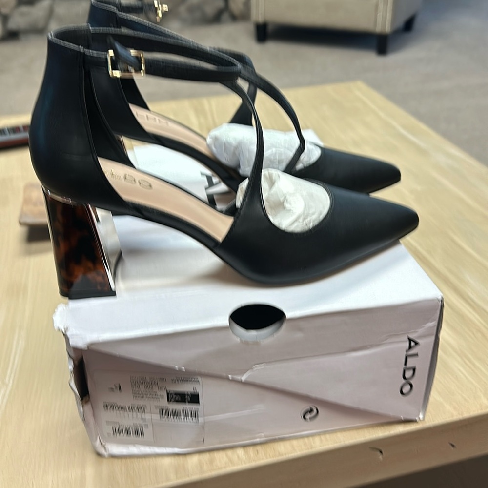 Aldo black strappy shoes